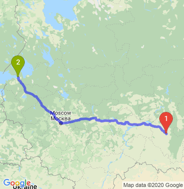 Маршрут из Уфы в Санкт-Петербург