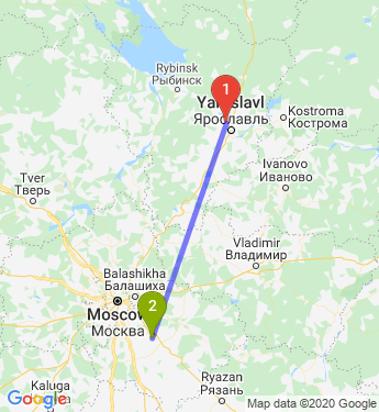 Маршрут из Ярославля в 