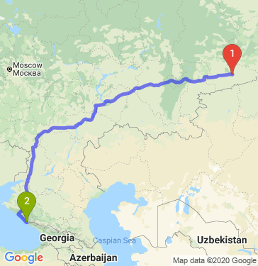 Маршрут из Кургана в Сочи