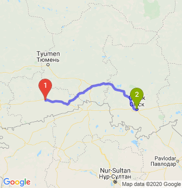 Маршрут из Кургана в Омск