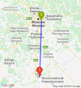 Маршрут из Тулы в Москву
