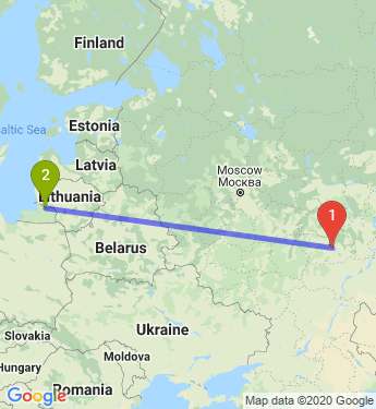Маршрут из Пензы в Советск