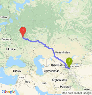 Маршрут из Рязани в Фергану