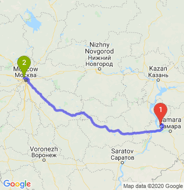 Маршрут из Тольятти в Химки