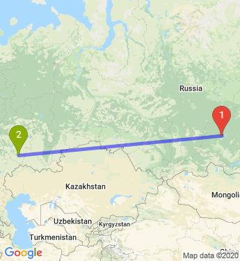Маршрут из Братска в Самару