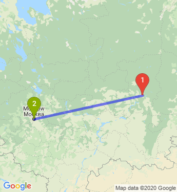 Маршрут из Перми в Москву