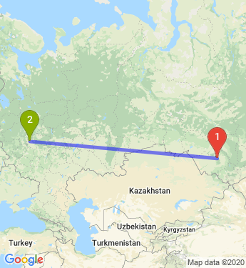 Маршрут из Барнаула в Москву
