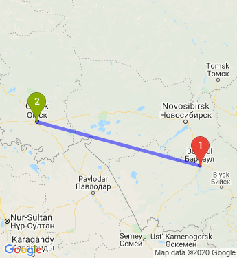 Маршрут из Барнаула в Омск
