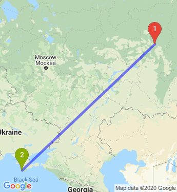 Маршрут из Перми в Севастополь