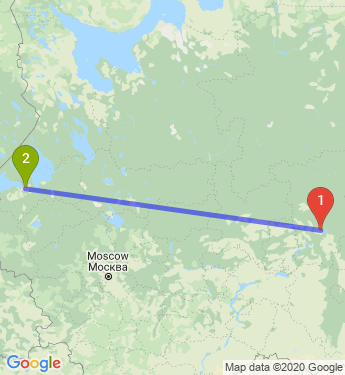Маршрут из Перми в Санкт-Петербург