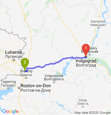 Маршрут из Волгограда в Зверево