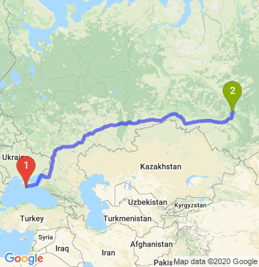 Маршрут из Симферополя в Томск
