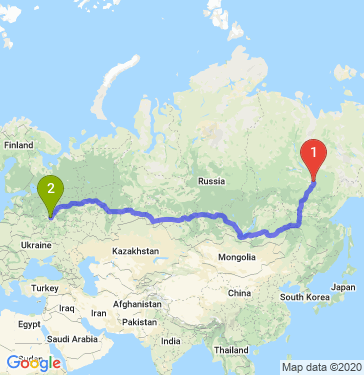 Маршрут из Якутска в Бачурино