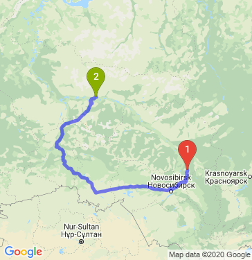 Маршрут из Томска в Сургут