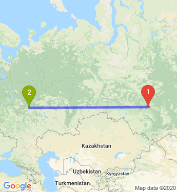 Маршрут из Томска в Нижний Новгород