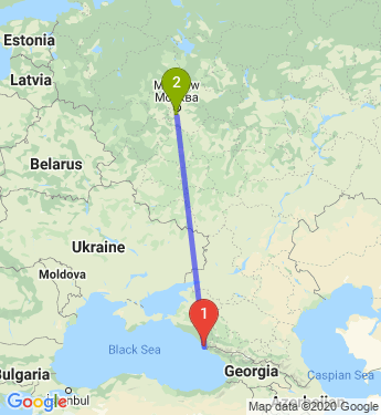 Маршрут из Сочи в Подольск