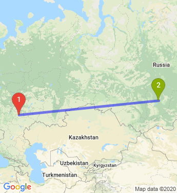 Маршрут из Пензы в Красноярск