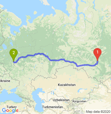 Маршрут из Томска в Клин
