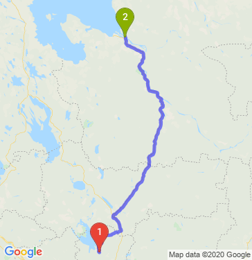 Маршрут из Рыбинска в Архангельск