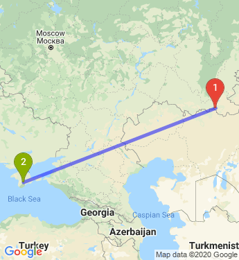 Маршрут из Орска в Симферополя