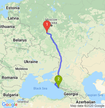 Маршрут из Калуги в Сочи