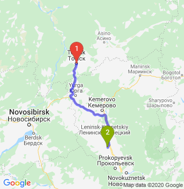 Маршрут из Томска в Белово