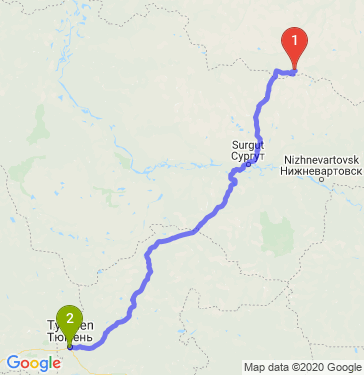 Маршрут из Ноябрьска в Тюмень