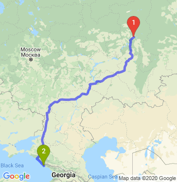 Маршрут из Перми в Большой Сочи