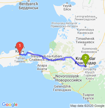 Маршрут из Керчи в Краснодар