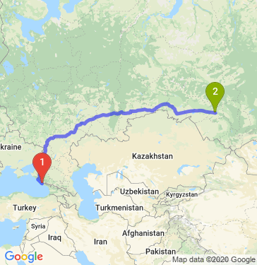 Маршрут из Сочи в Новосибирск