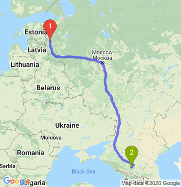 Маршрут из Пскова в Кисловодск