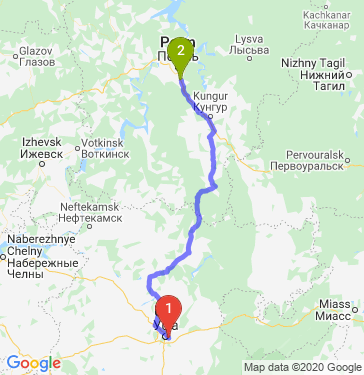 Маршрут из Уфы в Лобаново
