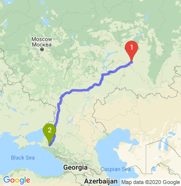 Маршрут из Октябрьского в Краснодар
