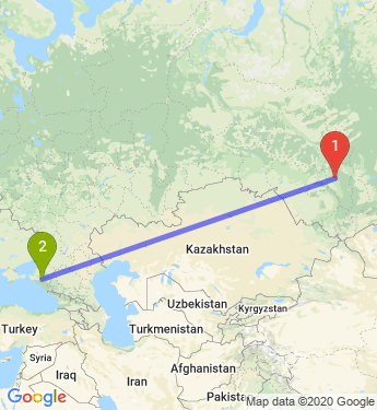 Маршрут из Кемерова в Краснодар