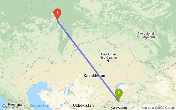 Маршрут из Перми в Бишкек