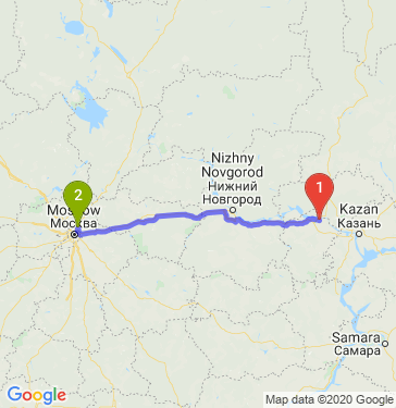 Маршрут из Новочебоксарска в Мытищи