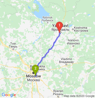 Маршрут из Ярославля в Мильково