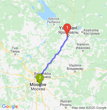 Маршрут из Ярославля в Москву