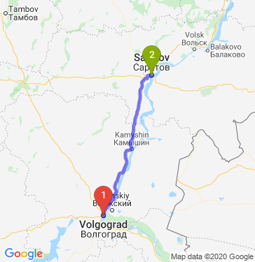 Маршрут из Волгограда в Саратов