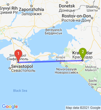Маршрут из Симферополя в Краснодар