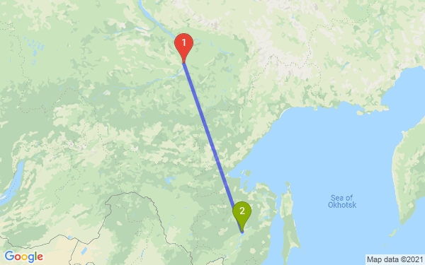 Маршрут из Якутска в Комсомольск-на-Амуре