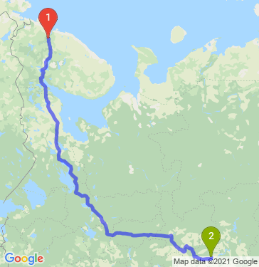 Маршрут из Мурманска в Ижевск