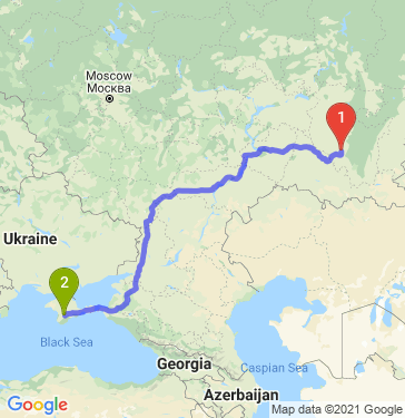 Маршрут из Салавата в Симферополя