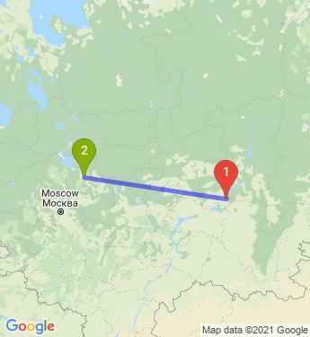 Маршрут из Сарапула в Ярославль