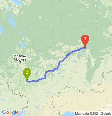 Маршрут из Перми в Липецк