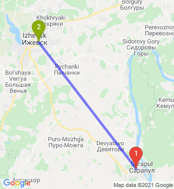 Маршрут из Сарапула в Ижевск