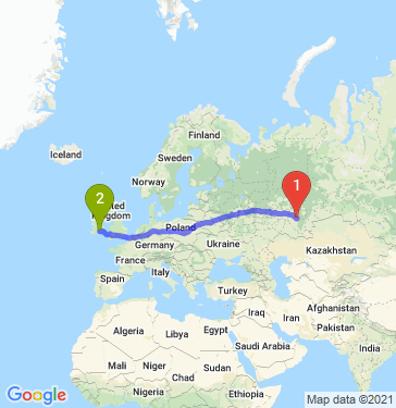 Маршрут из Уфы в Клонмел
