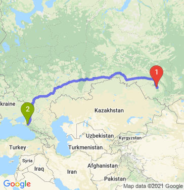 Маршрут из Барнаула в Краснодар