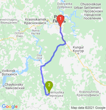 Маршрут из Перми в Комарово