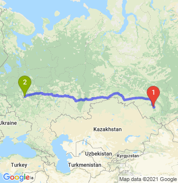 Маршрут из Барнаула в Москву